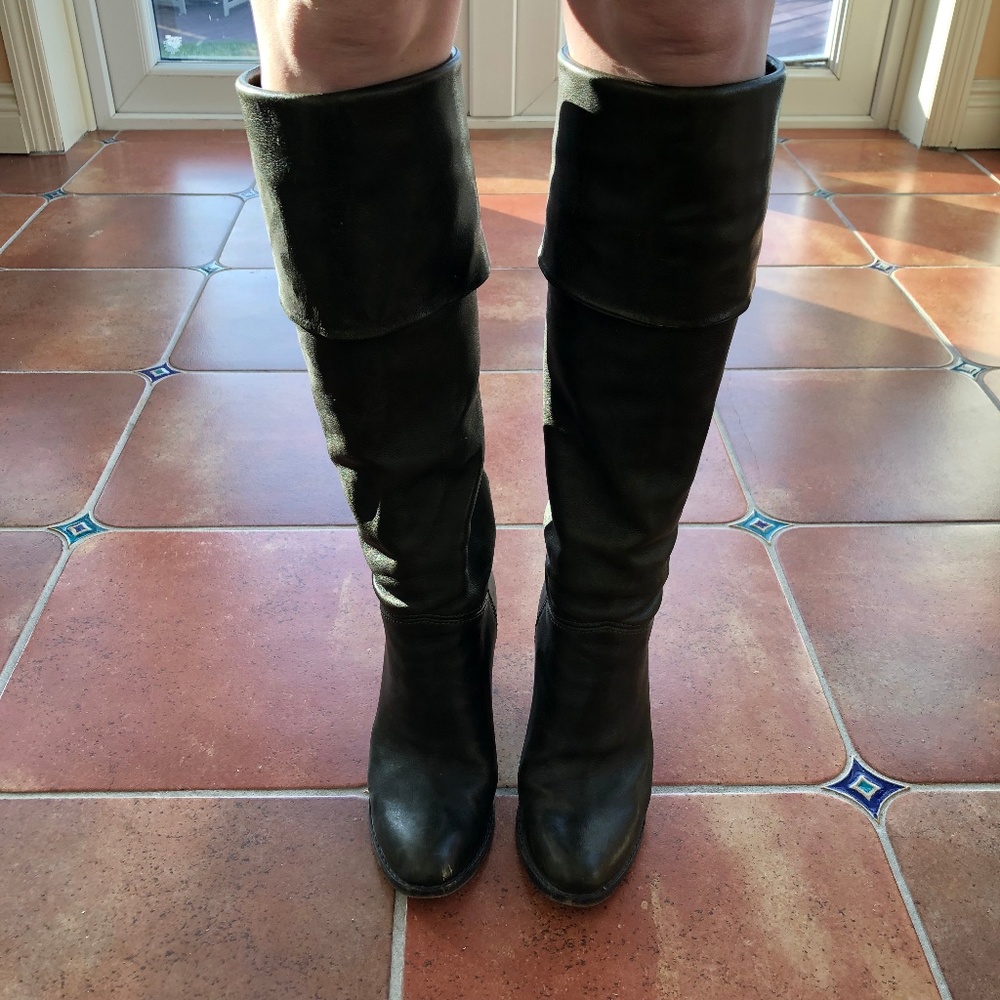 Vero Cuoio Leather Boots, Knee-High, Size 7